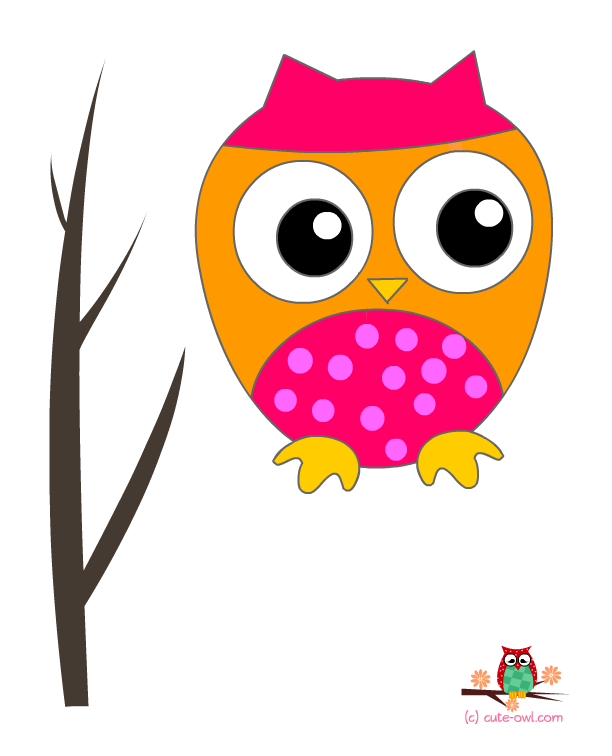 Free printable wall stickers. Nursery clipart owl