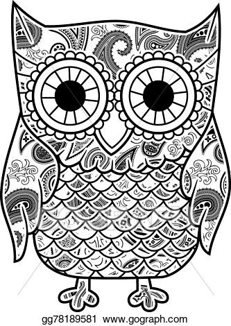 clipart owl paisley