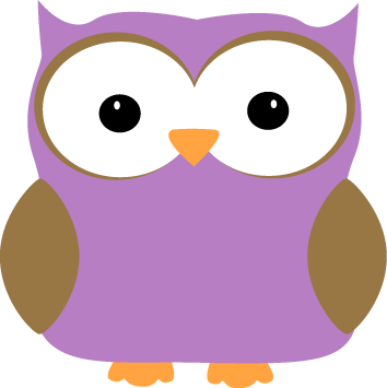 owls clipart purple