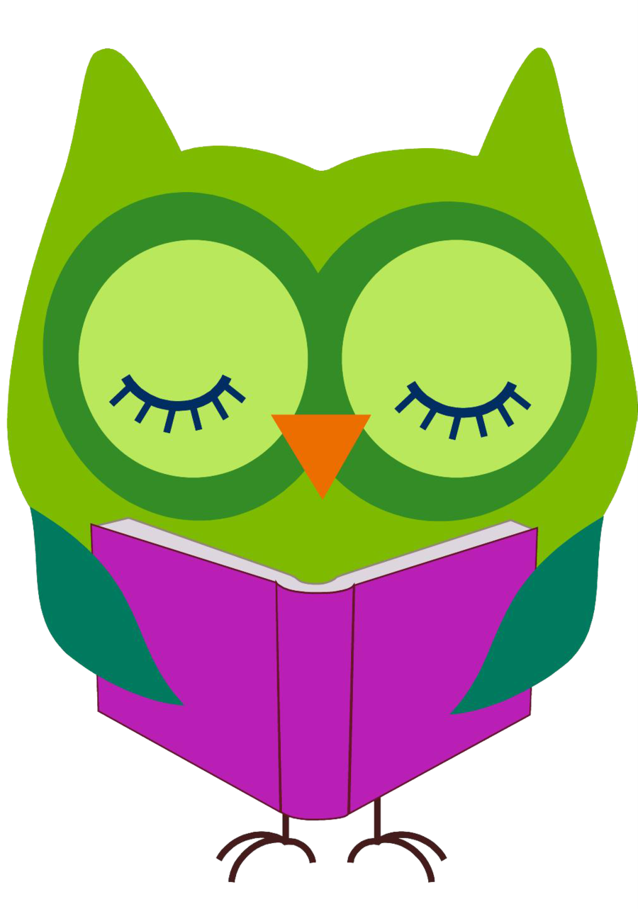 clipart owl reading
