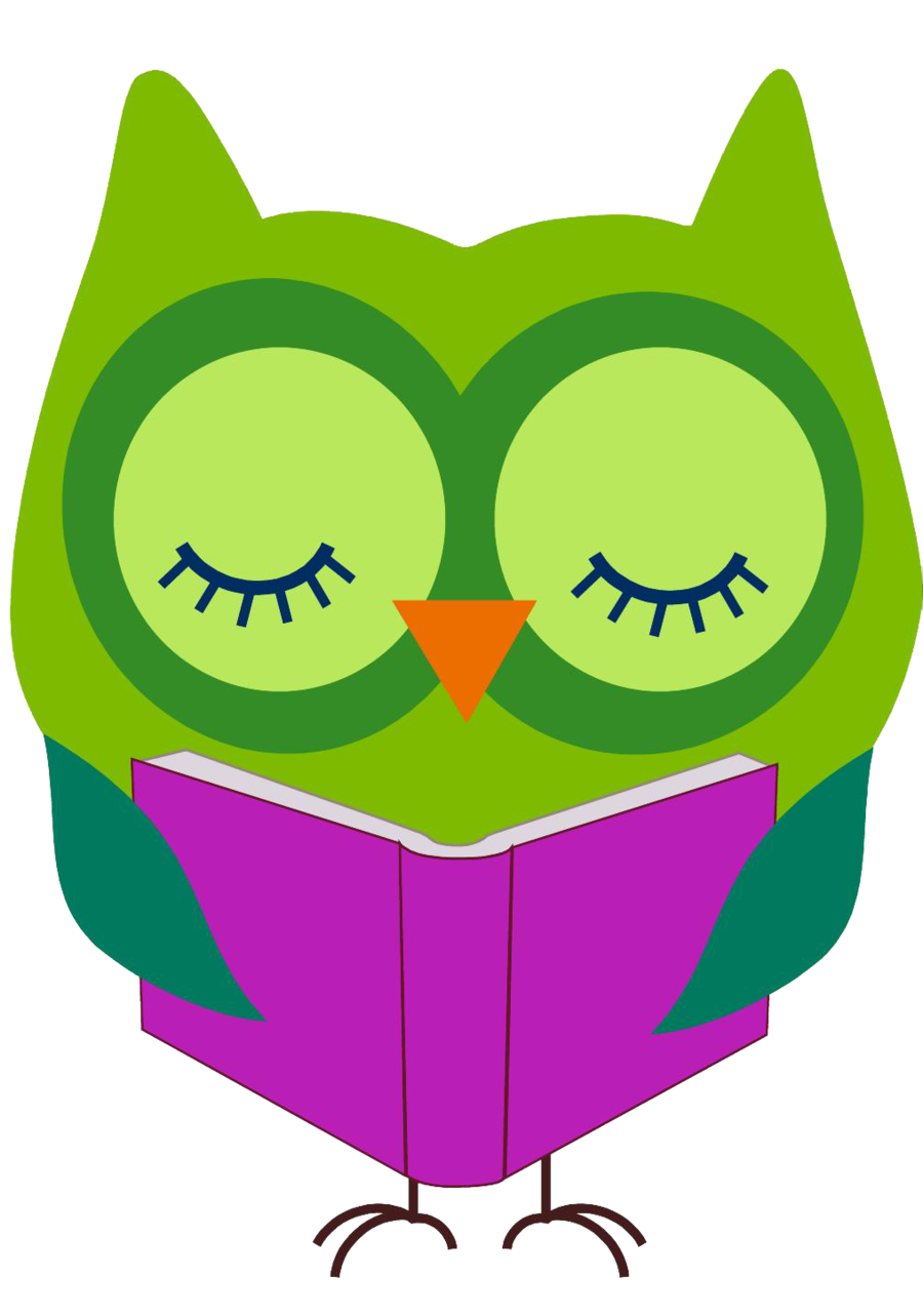 Clipart owl reading. Cartoon illustration 