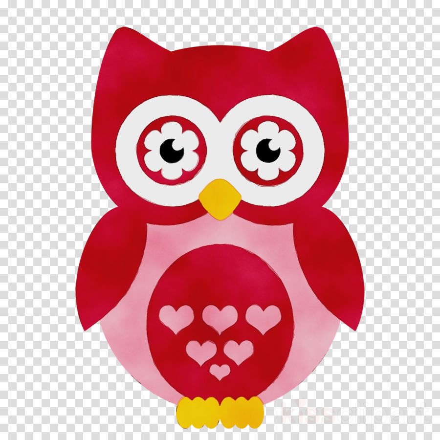 clipart owl red