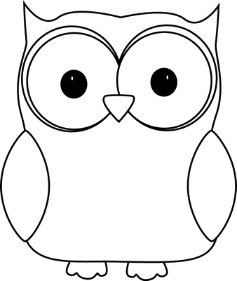 owl clipart black and white