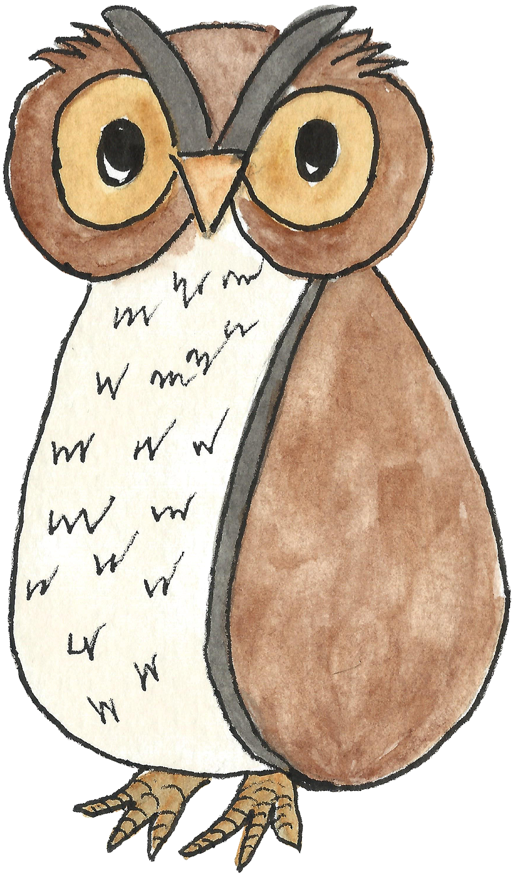 Clipart owl watercolor. Beak clip art transprent