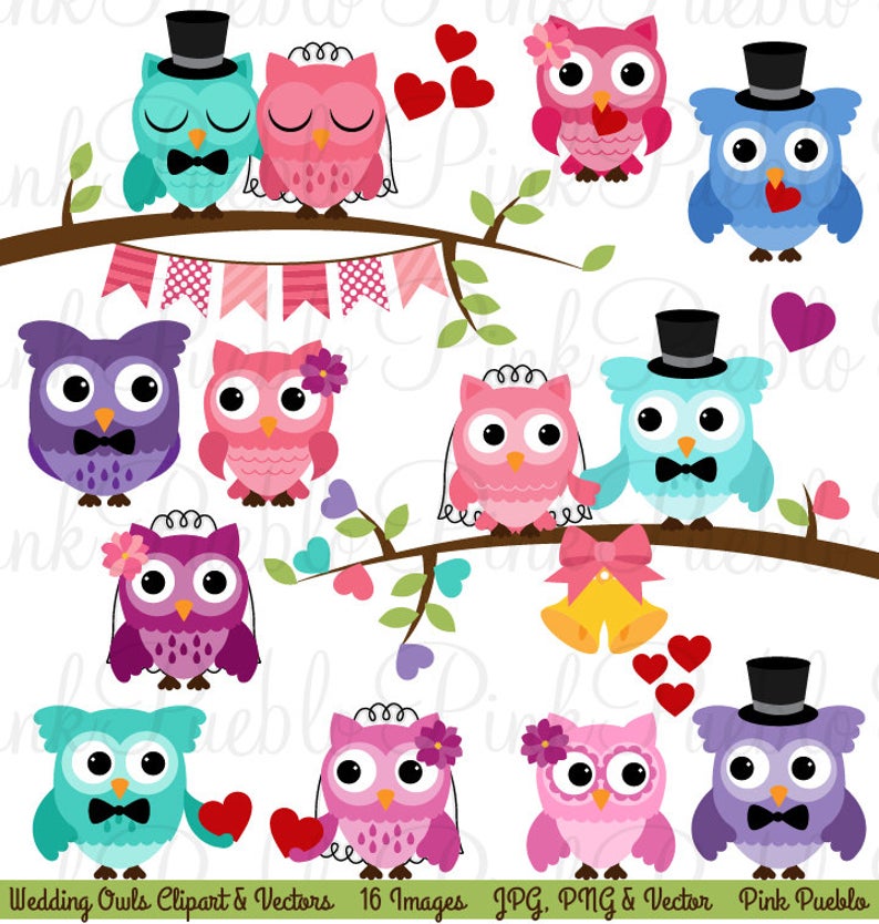 clipart owl wedding