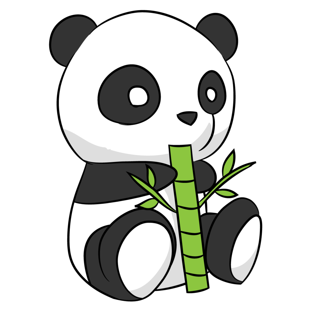  collection of cute. Clipart panda bamboo drawing