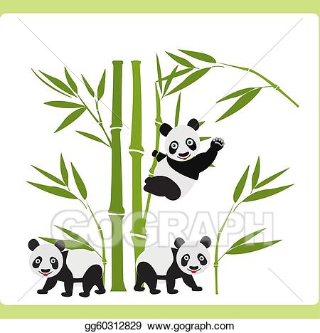 clipart panda bamboo drawing