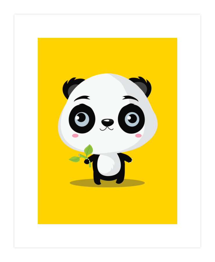 Clipart panda bamboo stick. Likes sticks art print