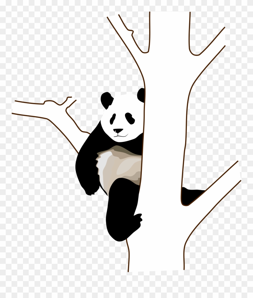 clipart panda climbing