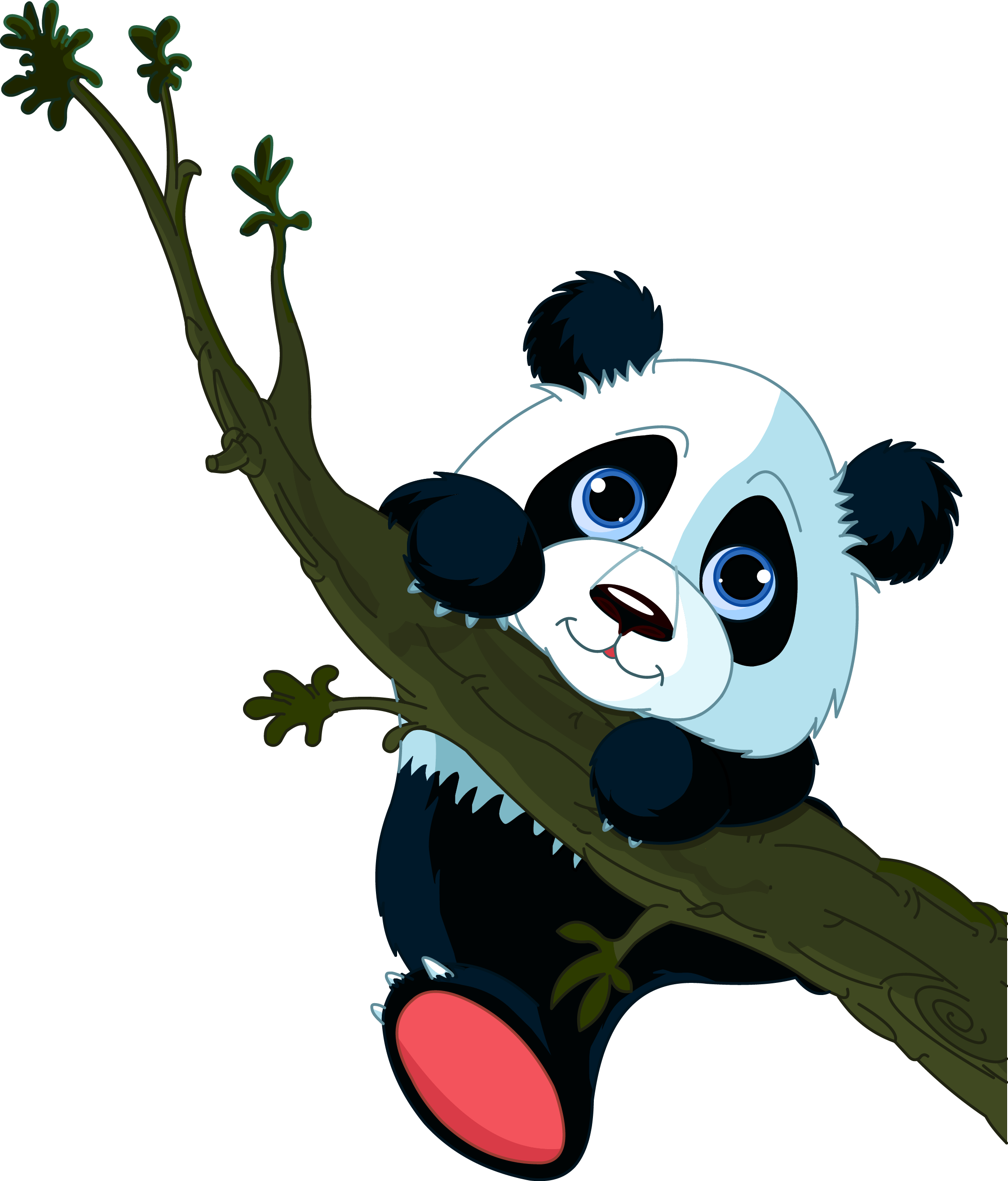panda clipart climbing