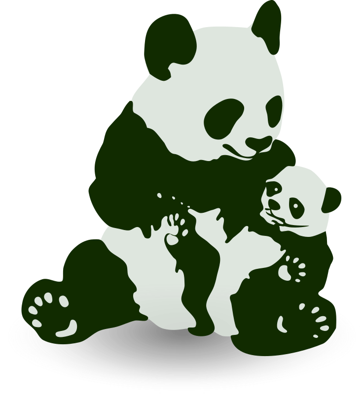 clipart panda couple