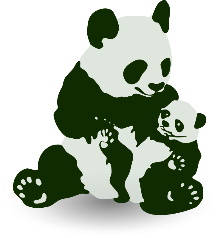 Clipart panda couple. Baby medium image png
