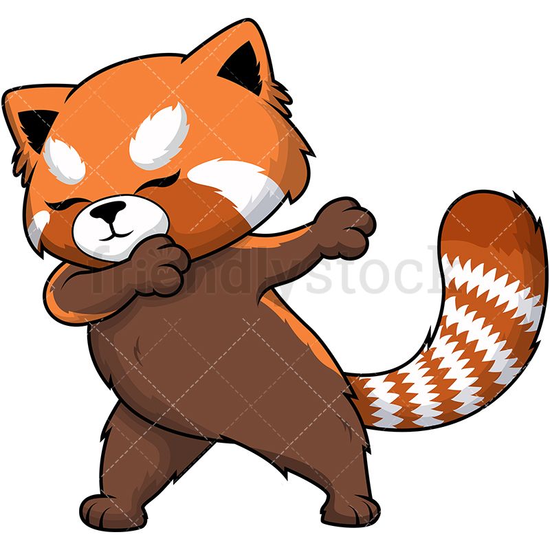 Red in cartoon . Clipart panda dabbing