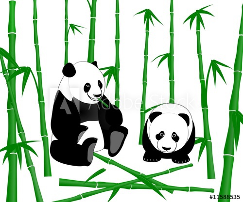 clipart panda eating plant