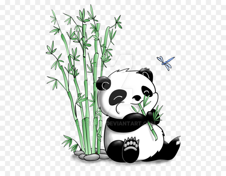 clipart panda eating plant