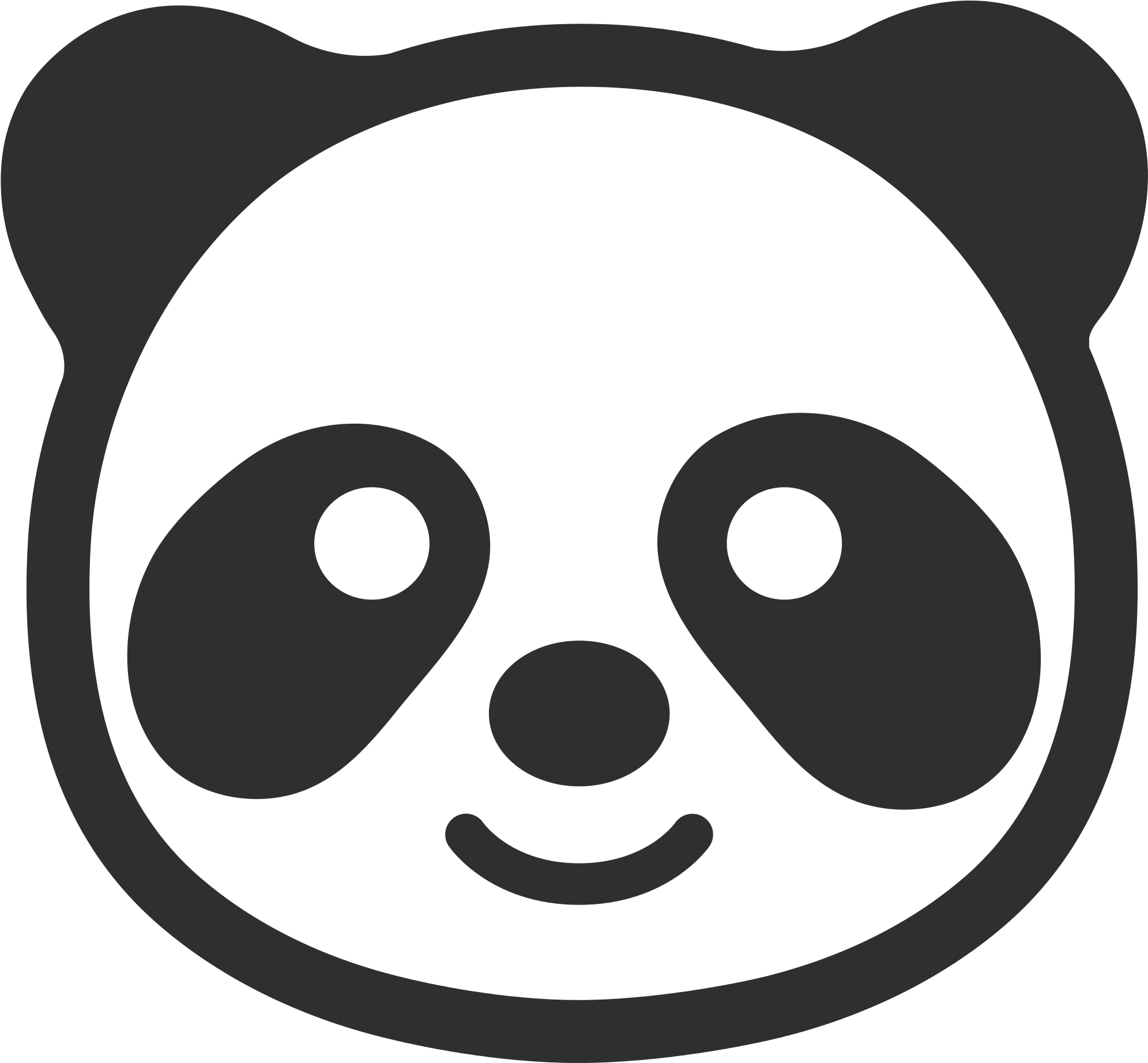 Transparent emoji coloring pages. Panda clipart panda head