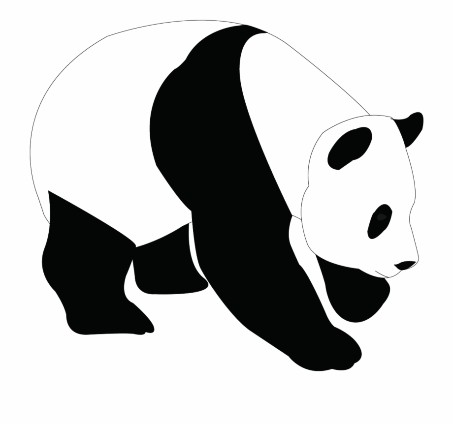Silhouette png clip art. Panda clipart giant panda