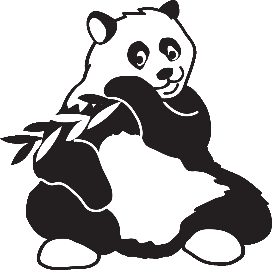 Crafting coloring pages draw. Clipart panda holding bamboo