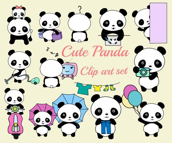 panda clipart little panda