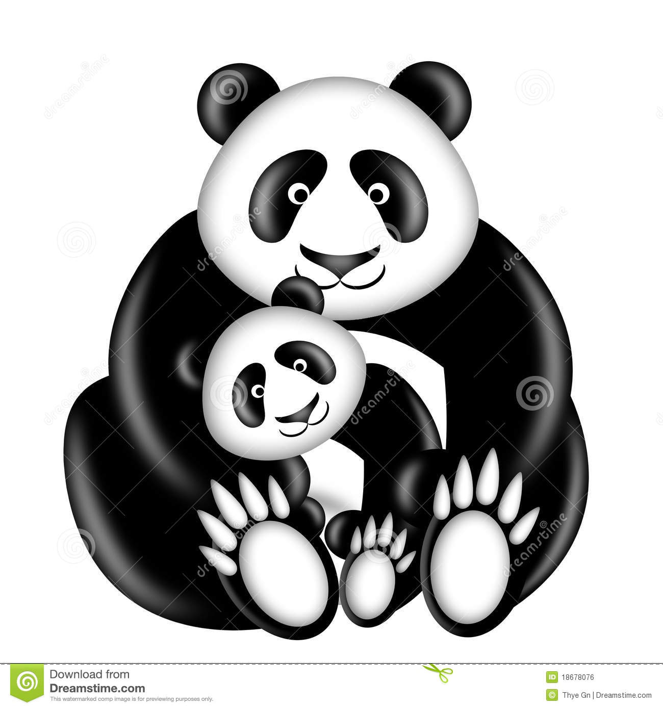 panda clipart mommy baby