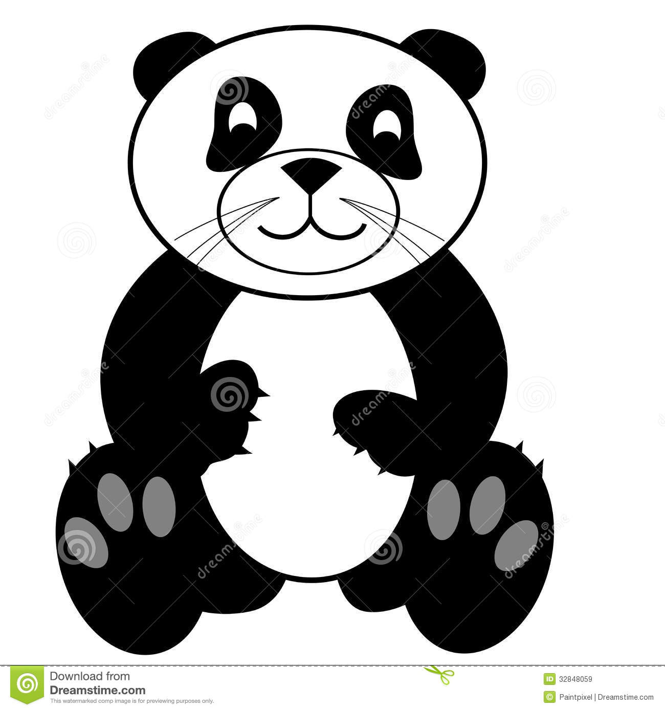 panda clipart traceable