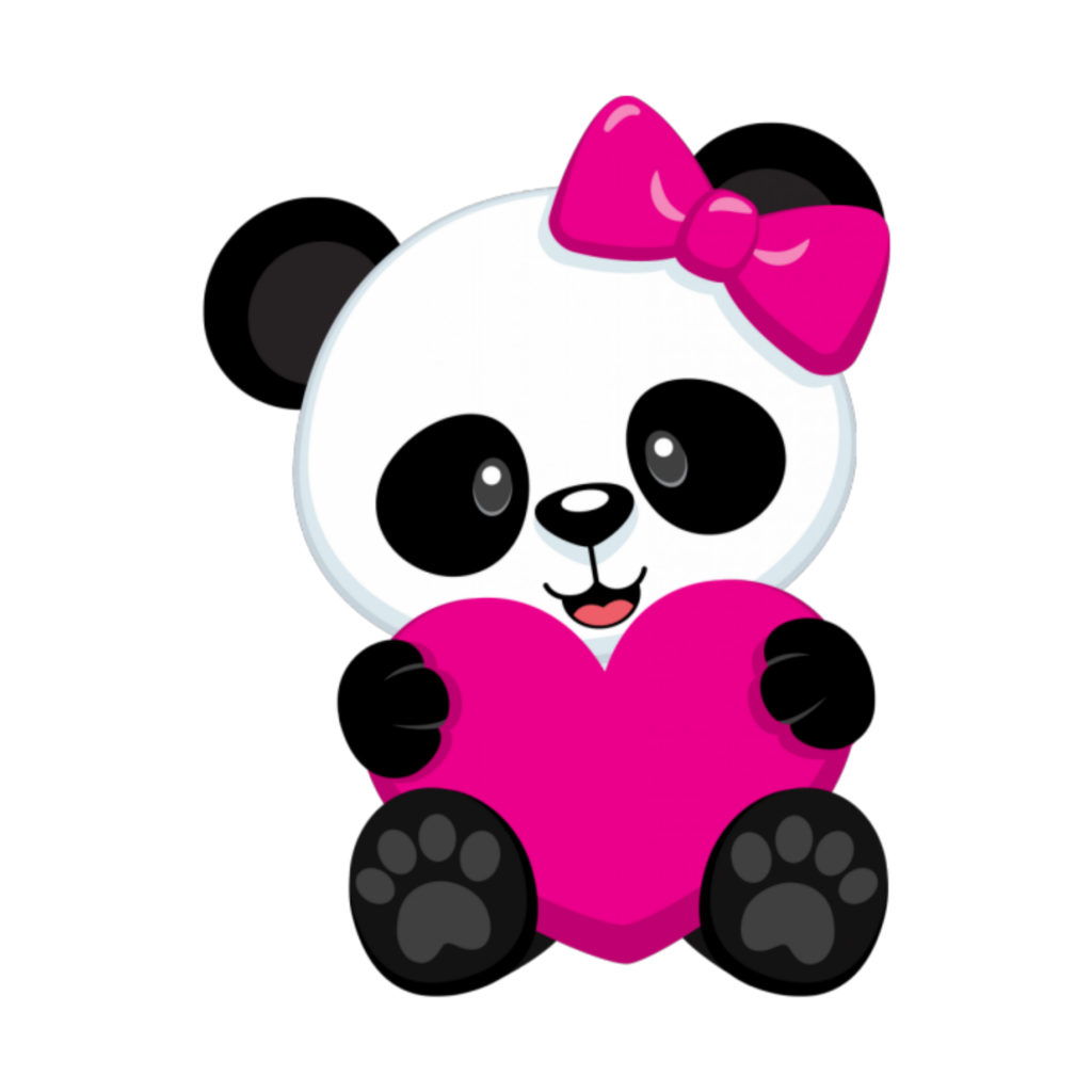 Kawaii bigpanda heart . Panda clipart pink panda