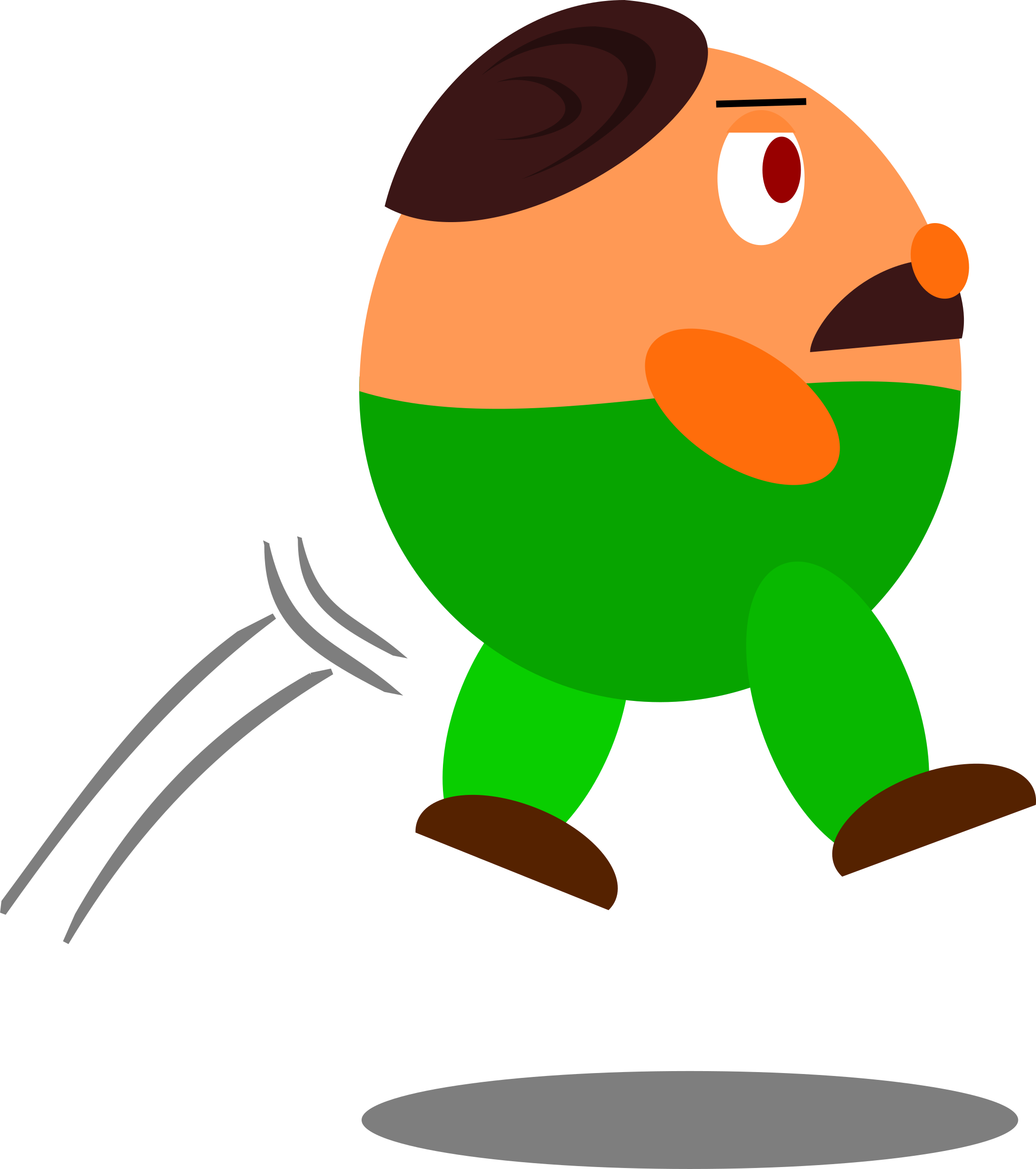 Jumping clipart cartoon character. Green pants guy big