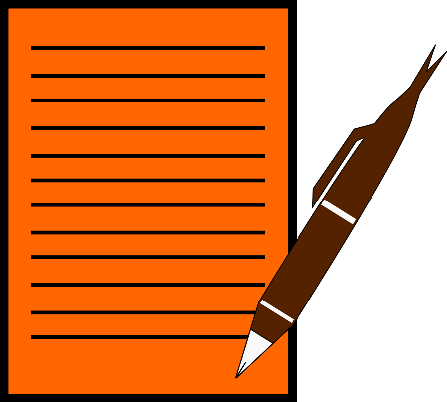 note clipart writing