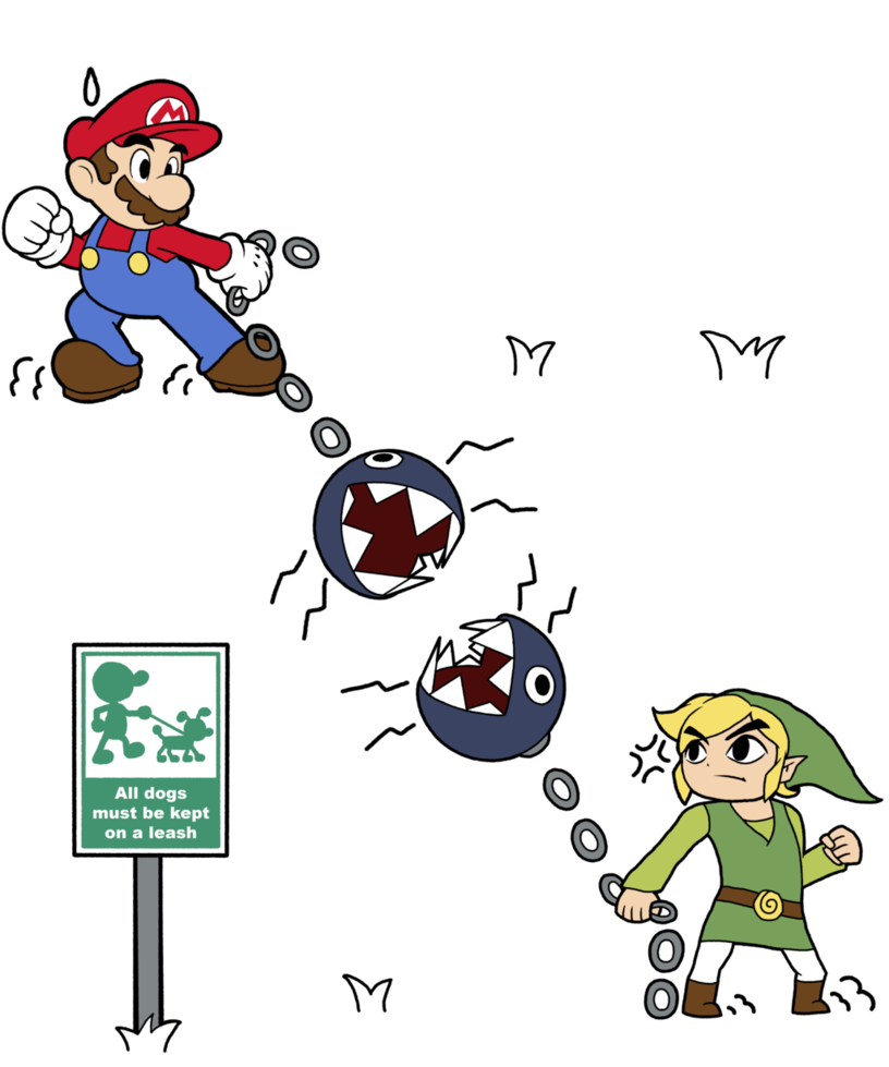 Mario and link at. Park clipart dog park