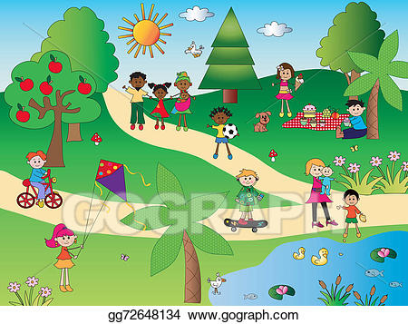 clipart park drawing