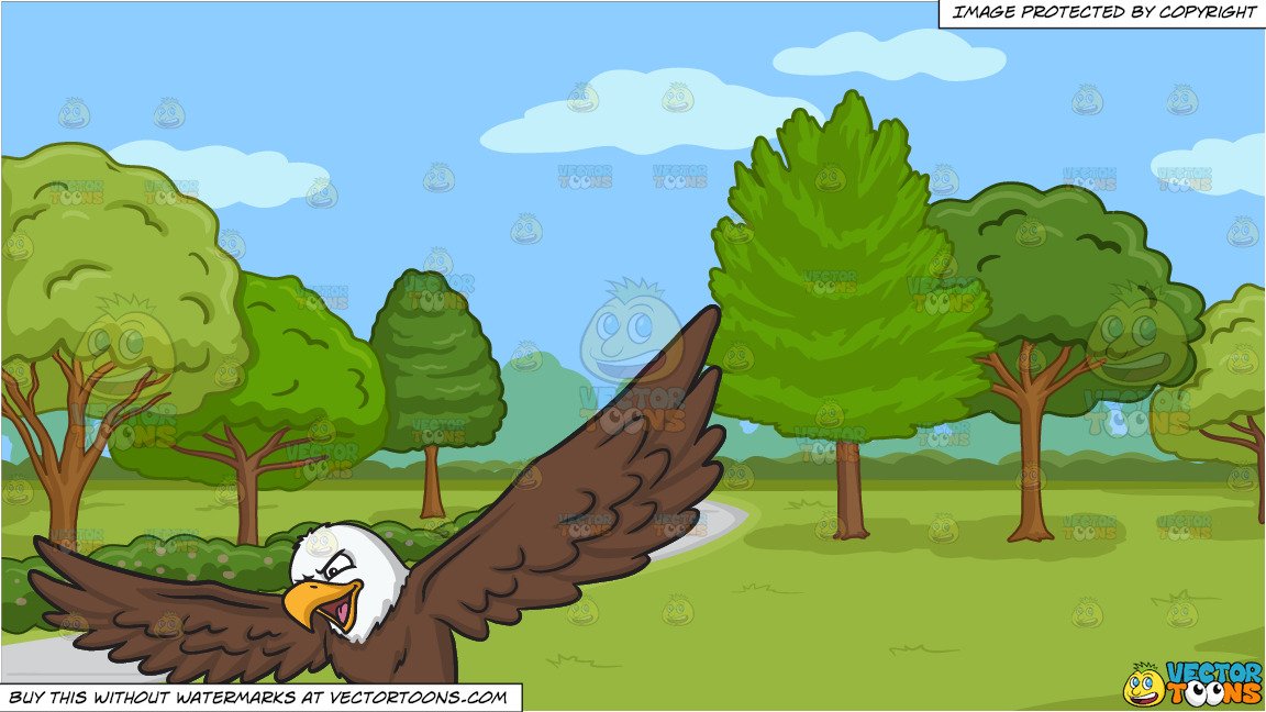 Park clipart land sky. An eagle that is