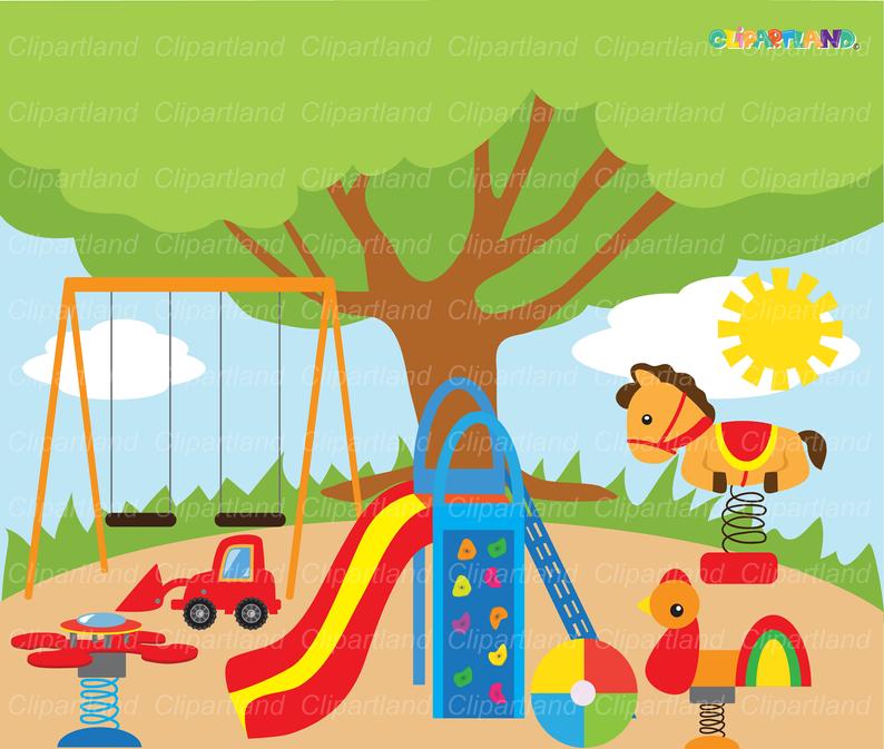 Playground clipart park. Instant download clip art