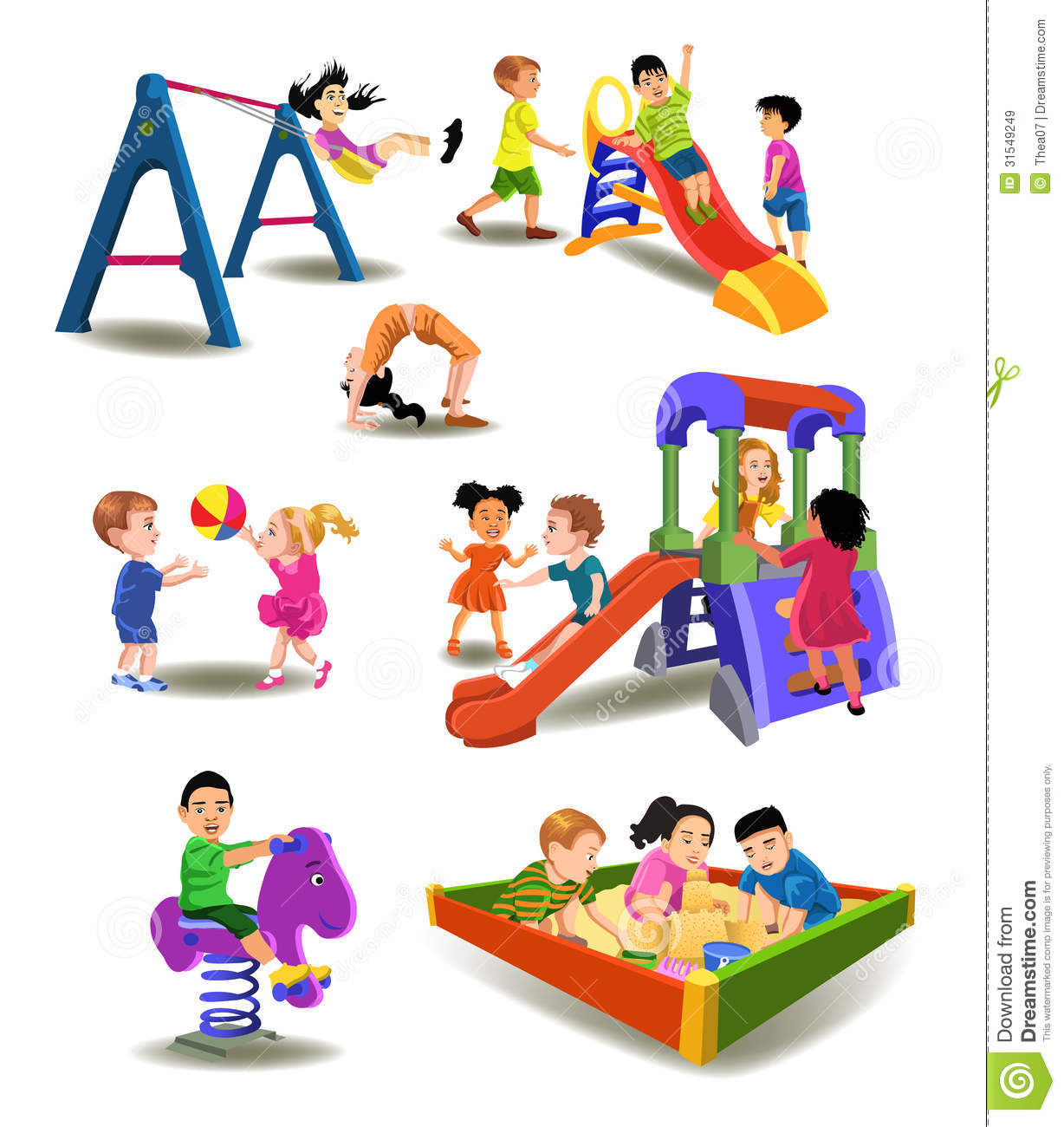 playground clipart day time activity