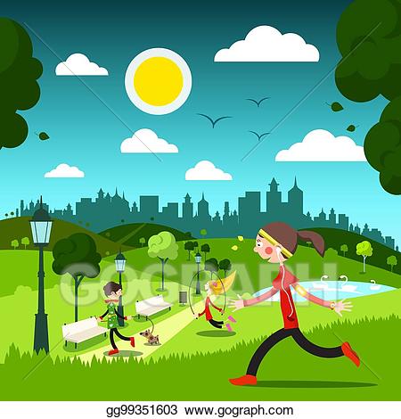Vector stock day in. Sunny clipart sunny park