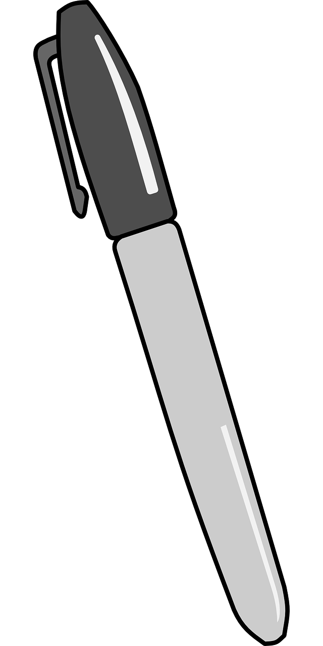 Permanent pen sharpie clip. Marker clipart whiteboard marker
