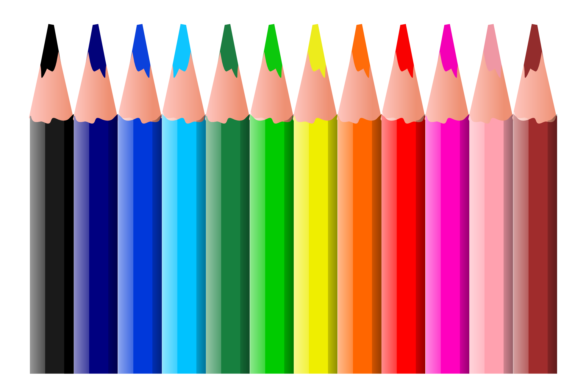 Colored pencils group panda. Crayons clipart colouring crayon