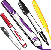 markers clipart coloured pen