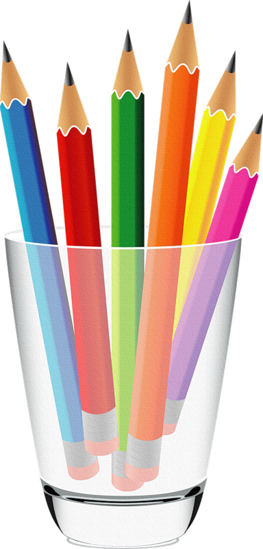 Crayons de couleurs printables. Crafts clipart pen cup