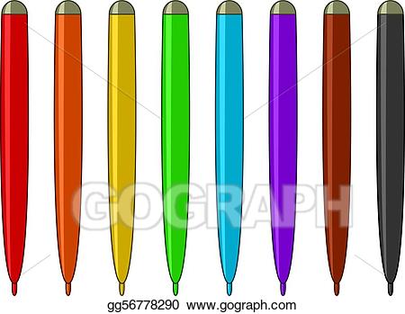 Vector stock set of. Pen clipart six