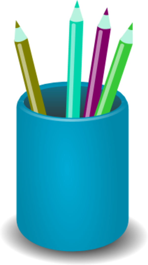 Stand with pen and. Clipart pencil container