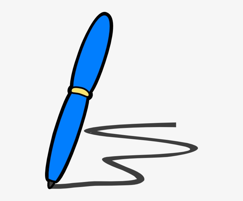Writer clipart pen. Blue write clip writing