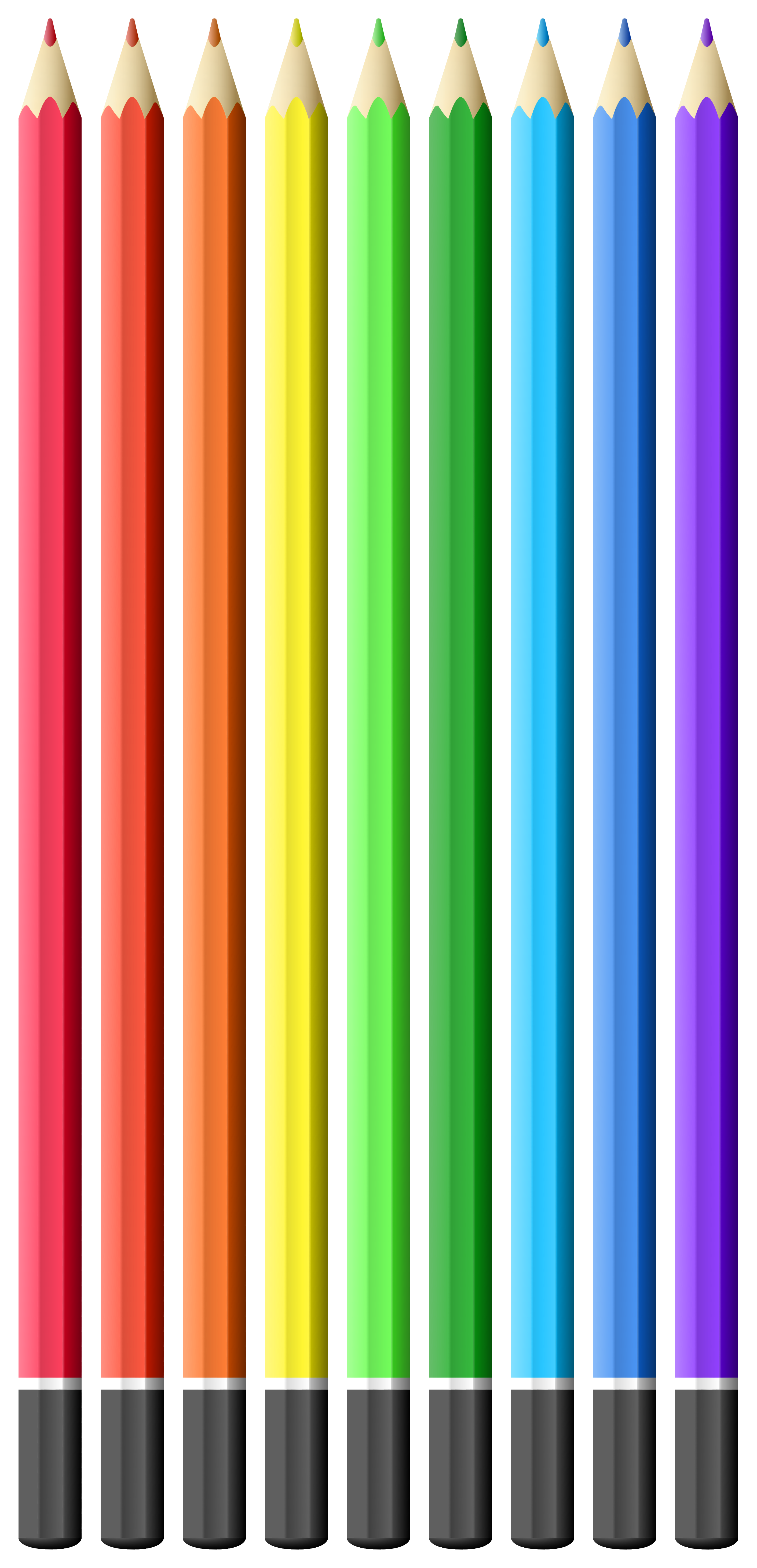 Colored pencils png clip. Tall clipart realistic
