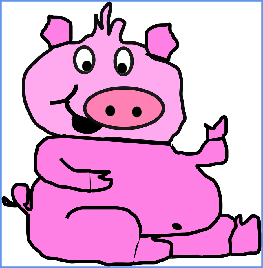 Astonishing pink pencil and. Clipart pig color