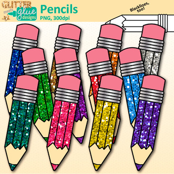 pencils clipart glitter