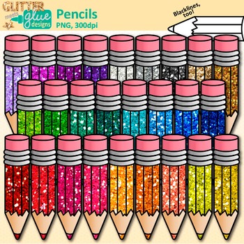 pencils clipart glitter