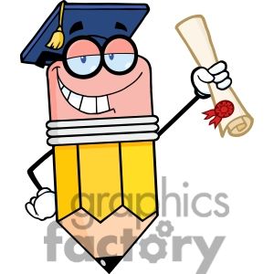 Clipart pencil graduation.  royalty free clip