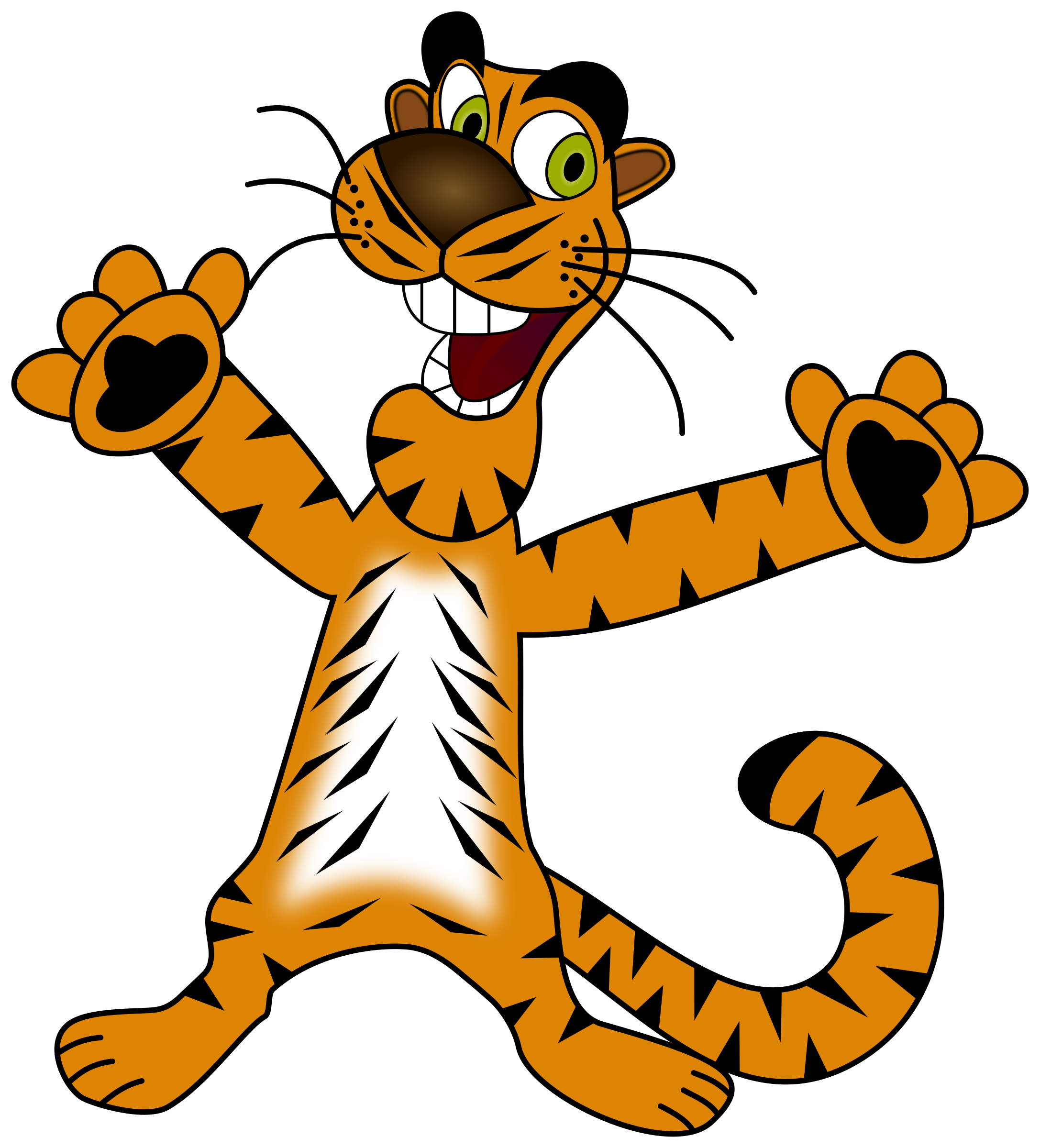 Tiger funny pencil and. Ivy clipart simple