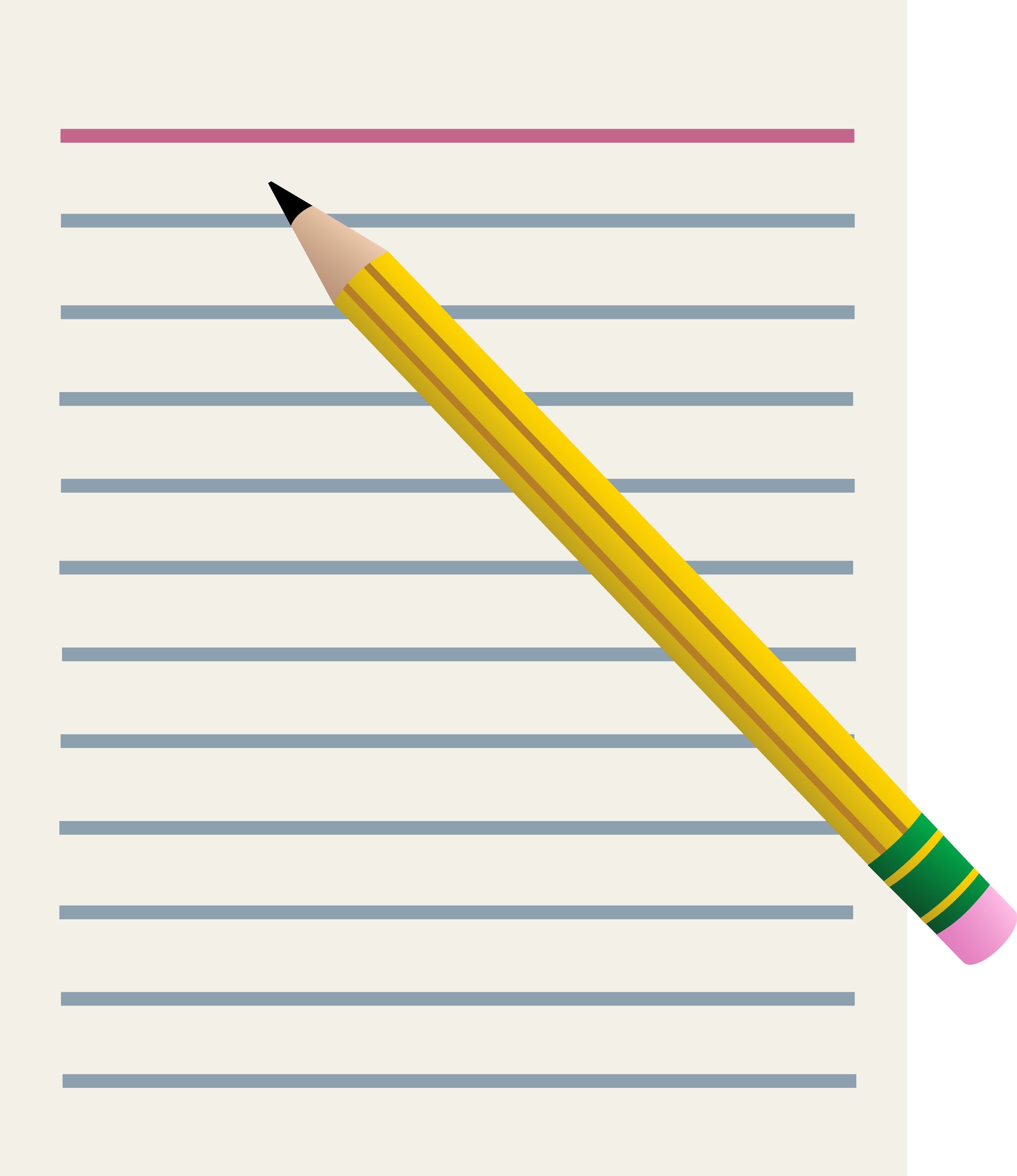 Clipart pencil note. Lined paper and yellow