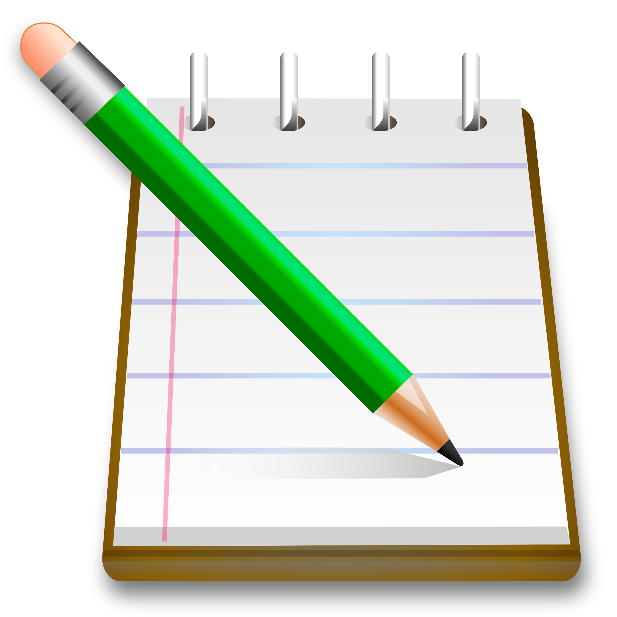 clipart writing notepad pencil