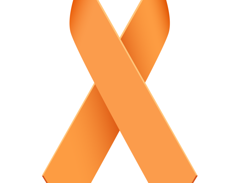 Vibrant cancer ribbon clip. Clipart pencil orange